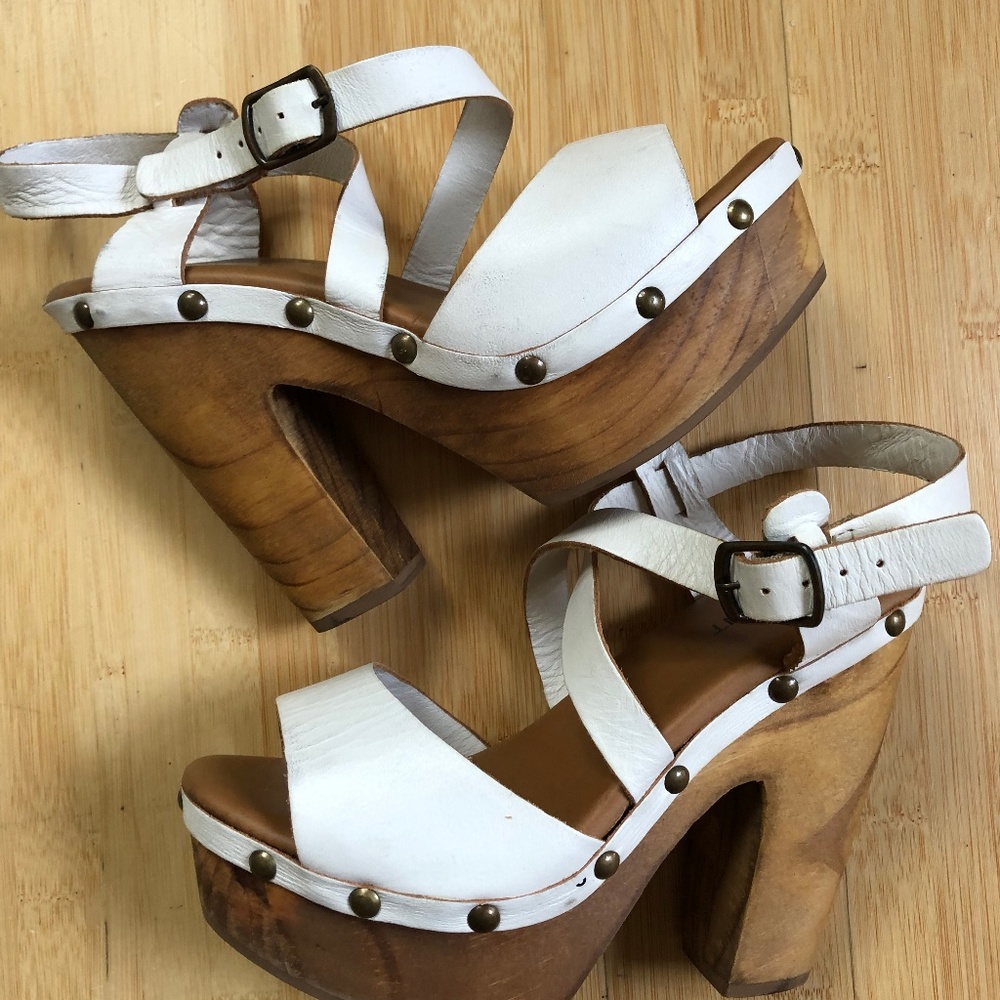 White Clog Heels